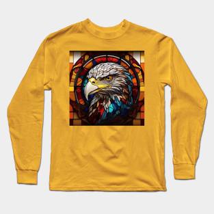 Eagle on Stained Glass Long Sleeve T-Shirt